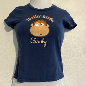 Vintage Y2K The Toonworks Jerry Leigh Funky Monkey Pink Graphic T Shirt Size L